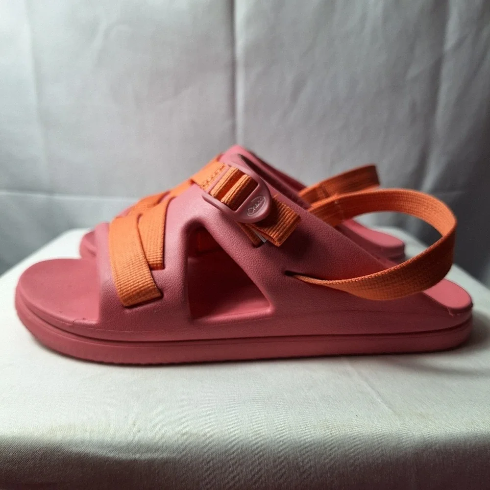 CHACO Chillos Sport Sandals Youth/Girls Sz 4 Rose Pink/Orange Adjustable Straps